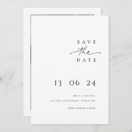 モダンでミニマルなタイポグラフィーの結婚式の案内 招待状