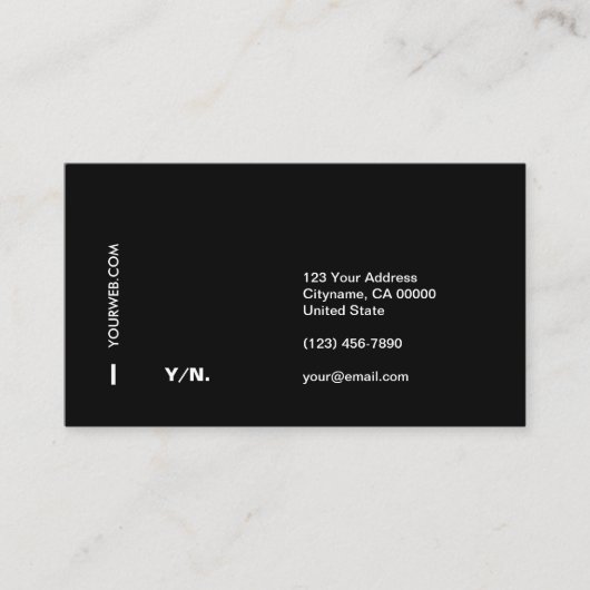 モダンでミニマルなタイポグラフィB&Wの名刺 名刺 (正面)