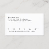 モダンでミニマルなターコイズのハートの美しい ロイヤリティカード (裏面)