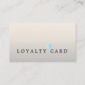 モダンでミニマルなターコイズのハートの美しい ロイヤリティカード (正面)