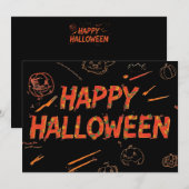 モダンでミニマルなハロウィンカード (正面/裏面)
