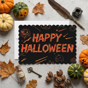 モダンでミニマルなハロウィンカード