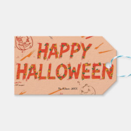 モダンでミニマルなハロウィンカード ギフトタグ