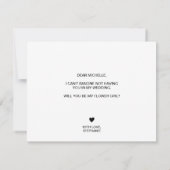 モダンでミニマルなフラワーガールになってくれる? 招待状 (裏面)