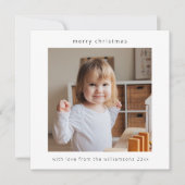 モダンでミニマルなメリークリスマス2枚の写真スクエアデザイン シーズンカード (正面)