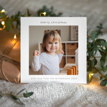 モダンでミニマルなメリークリスマス2枚の写真スクエアデザイン
