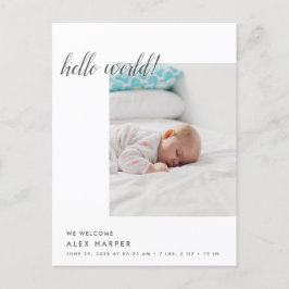 モダンでミニマルな写真のコラージュの誕生 案内ポストカード