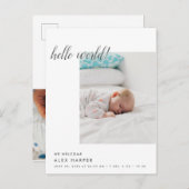 モダンでミニマルな写真のコラージュの誕生 案内ポストカード (正面/裏面)