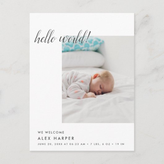 モダンでミニマルな写真のコラージュの誕生 案内ポストカード (正面)