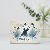 モダンでミニマルな卒業ポストカード ポストカード (スタンド正面)