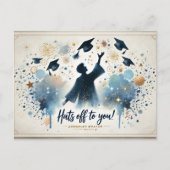 モダンでミニマルな卒業ポストカード ポストカード (正面)