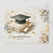 モダンでミニマルな卒業ポストカード ポストカード (正面)