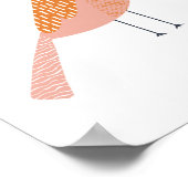 モダンでミニマルな手描きの鳥の芸術 ポスター (角)