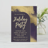 モダンでミニマルな抽象的なゴールドの水彩画 招待状 (スタンド正面)