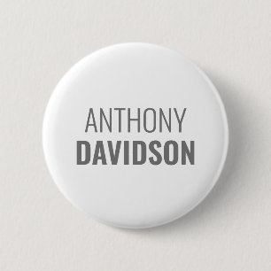 モダンでミニマルな洗練されたプロフェッショナルな名前 缶バッジ