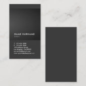 モダンでミニマルな灰色の黒い勾配の豪華な垂直 名刺 (正面/裏面)