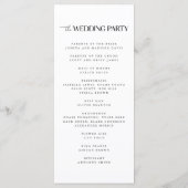 モダンでミニマルな白い結婚式 プログラム (裏面)