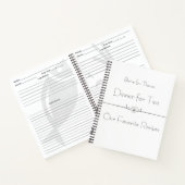 モダンでミニマルな白黒の料理整理帳 ノートブック (内部)