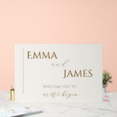 モダンでミニマルな結婚式の招待状 アクリルサイン (ウェディング)
