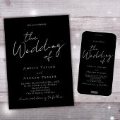 モダンでミニマルな結婚式の招待状 - エレガントなスクリプトフロント 招待状