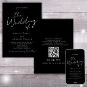 モダンでミニマルな結婚式の招待状 - エレガントなスクリプトフロント 招待状