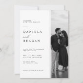 モダンでミニマルな結婚式の招待状（写真付き） 招待状 (正面)