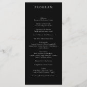 モダンでミニマルな黒と白の結婚式プログラム メニュー (裏面)