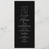 モダンでミニマルな黒と白の結婚式メニュー メニュー (正面)