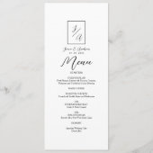 モダンでミニマルな黒と白の結婚式メニュー メニュー (裏面)