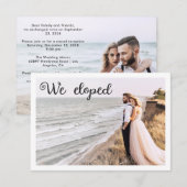 モダンでミニマルな2枚の写真を使った結婚発表 (正面/裏面)