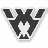 モダンでミニマルなWモノグラム シール (正面)
