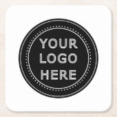 モダンでミニマル、エレガント、そして編集可能な紙ナプキン スクエアペーパーコースター (正面)