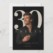 モダンでムーディな節目の誕生日記念写真招待状 招待状 (正面)