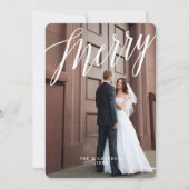 モダンでメリーで及び結婚したなクリスマスの写真カード シーズンカード (正面)