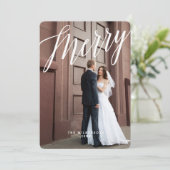 モダンでメリーで及び結婚したなクリスマスの写真カード シーズンカード (スタンド正面)