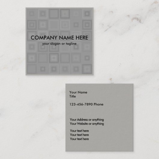 モダンでユニークで幾何学的な2側面のデザイン スクエア名刺 (正面/裏面)