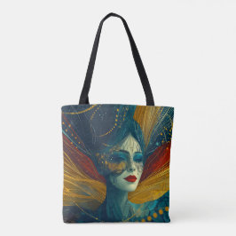 モダンでユニークなトレンディなクールファンタジーの女性 トートバッグ