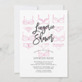 モダンでユニークなランジェリーのシャワーの招待状 招待状 (正面)