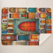 モダンでユニークなヴィンテージのドアの芸術の写真撮影 シェルパブランケット (正面(横))