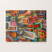 モダンでユニークなヴィンテージのドアの芸術の写真撮影 ジグソーパズル (横)