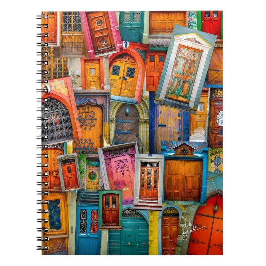 モダンでユニークなヴィンテージのドアの芸術の写真撮影 ノートブック (正面)