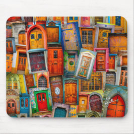 モダンでユニークなヴィンテージのドアの芸術の写真撮影 マウスパッド