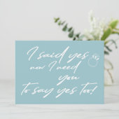 モダンでユーモアのあるブライズメイドの提案カード 招待状 (スタンド正面)