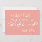 モダンでユーモアのあるブライズメイドの提案カード 招待状 (裏面)