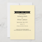 モダンでユーモアのある無料ケーキ付き結婚式の招待状（仮) セーブザデート (裏面)