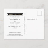 モダンでユーモアのある無料ドリンク付きウェディングの保存日 案内ポストカード (裏面)