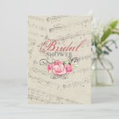 モダンでロマンチックな音楽はブライダルシャワーに注意します 招待状 (スタンド正面)