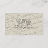 モダンでロマンチックな音楽はミュージシャンに注意します 名刺 (裏面)