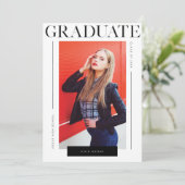 モダンで上品でミニマルな及び上品|の写真の卒業 案内状 (スタンド正面)