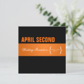 モダンで上品なオレンジ＋ブラック 招待状 (スタンド正面)